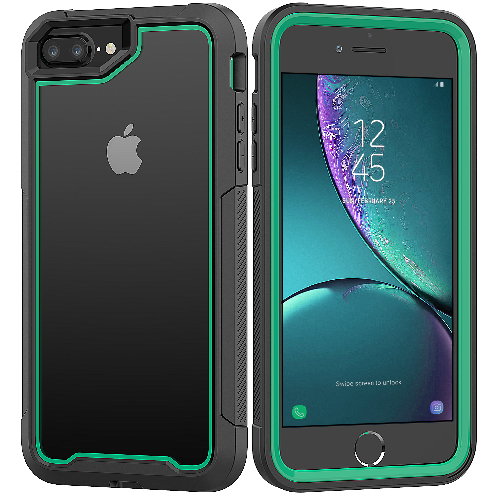 iPHONE 8 Plus / 7 Plus / 6S Plus Clear Dual Defense Case (Green)